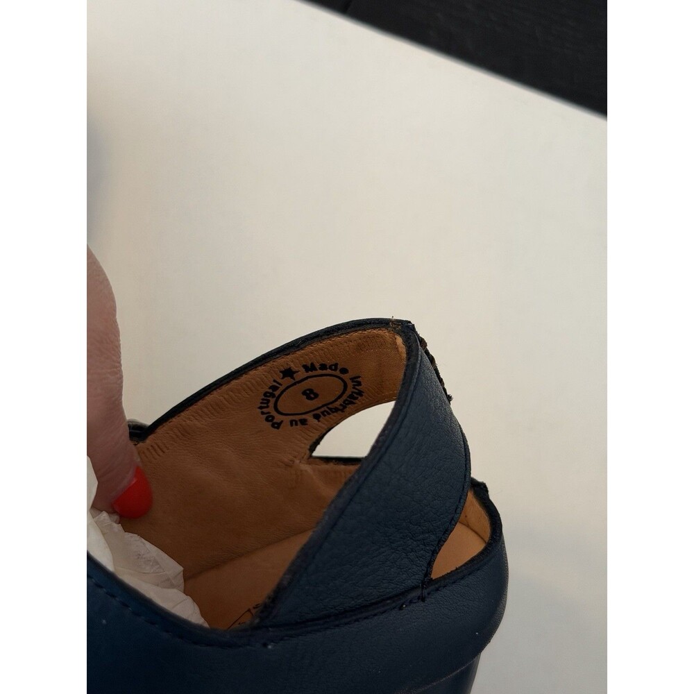 John Fluevog Guide Mary Jane Blue Leather Platform Heels Women’s 8 EUC Box - Picture 9 of 11